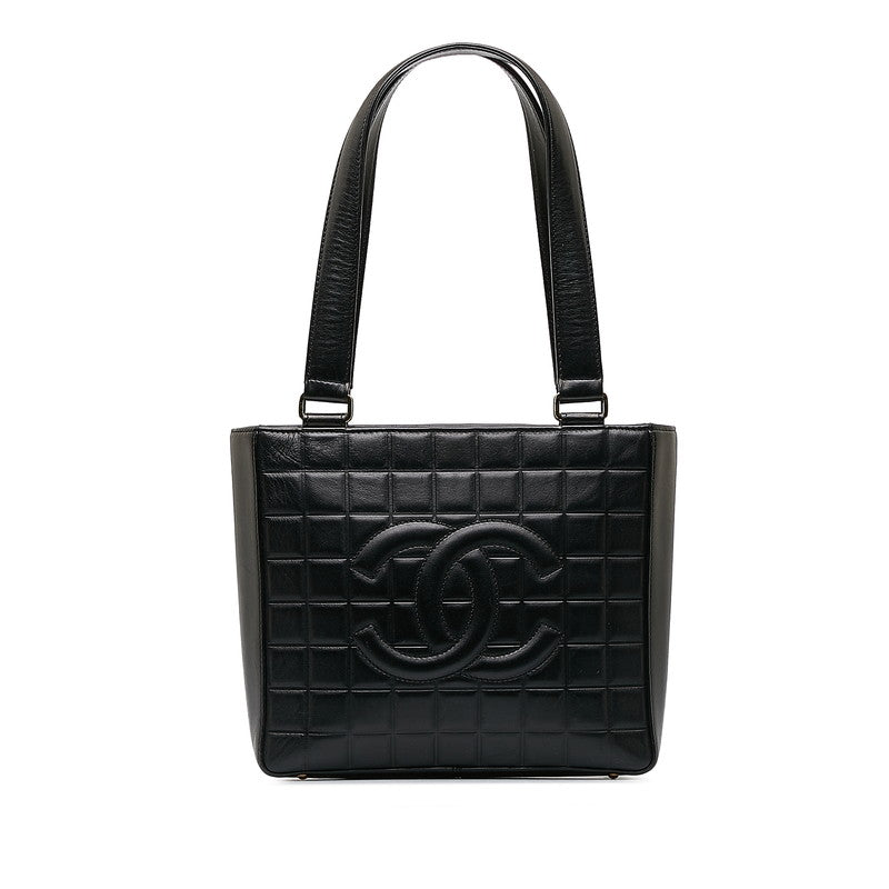 シャネル チョコバー ココマーク ハンドバッグ ブラック レザー レディース CHANEL 【中古】