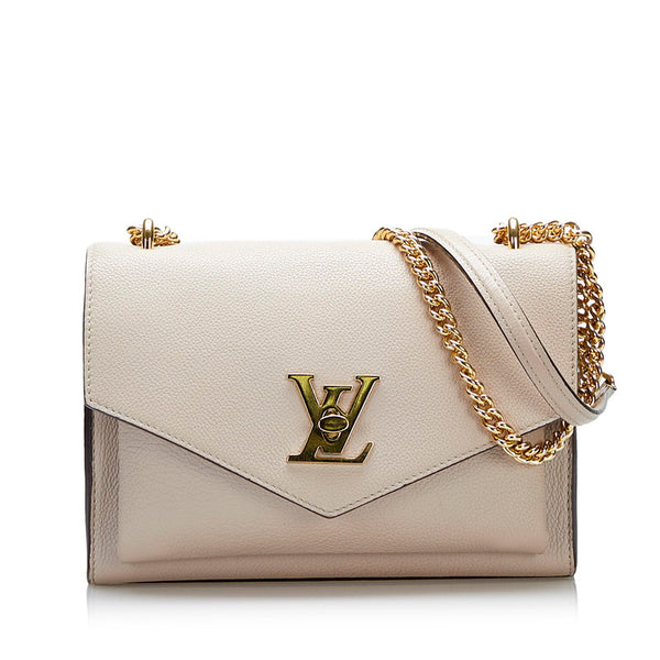 ルイ ヴィトン マイロックミーチェーン チェーン ショルダーバッグ M56137 グレー ベージュ カーフレザー レディース LOUIS VUITTON 【中古】