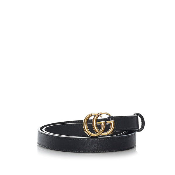 グッチ GGマーモント 409417 ブラック レザー ベルト レディース GUCCI 【中古】