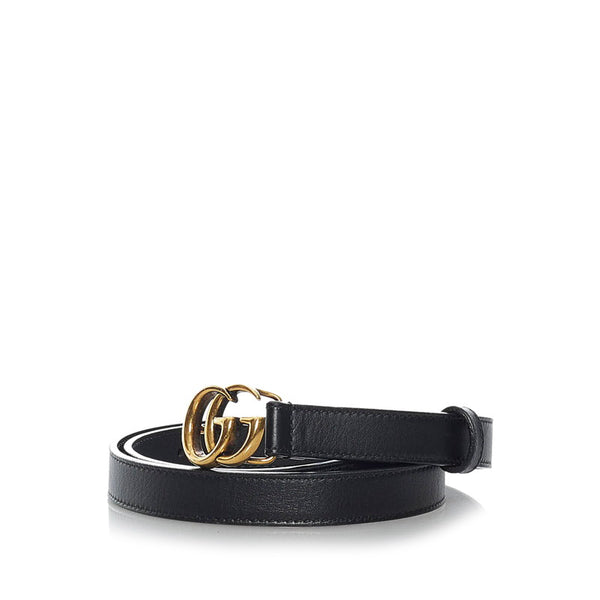 グッチ GGマーモント 409417 ブラック レザー ベルト レディース GUCCI 【中古】