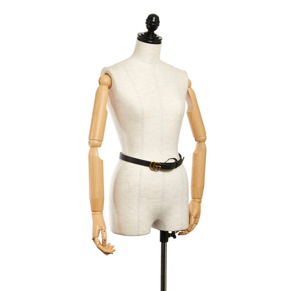 グッチ GGマーモント 409417 ブラック レザー ベルト レディース GUCCI 【中古】