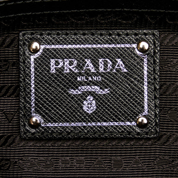 プラダ ギャザー チェーン ハンドバッグ ショルダーバッグ 2WAY BN2017 ブラック ナイロン レザー レディース PRADA 【中古】