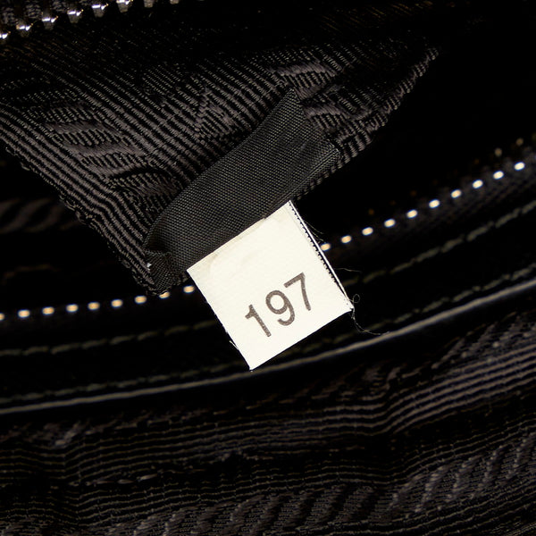 プラダ ギャザー チェーン ハンドバッグ ショルダーバッグ 2WAY BN2017 ブラック ナイロン レザー レディース PRADA 【中古】
