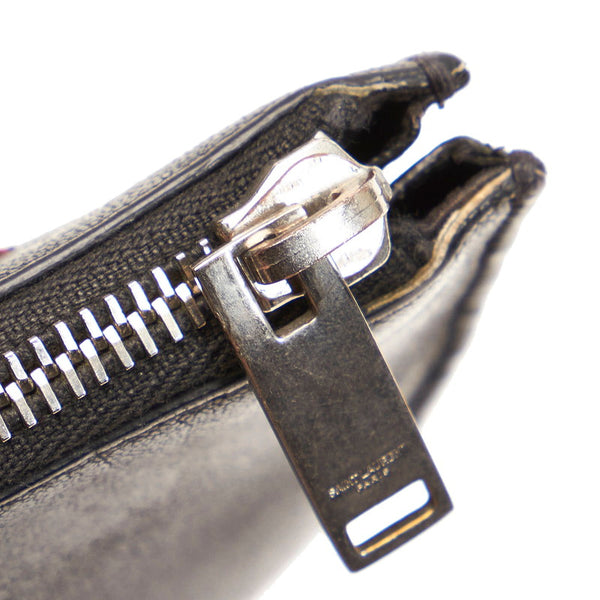 サンローラン スター クラッチバッグ ブラック レッド レザー メンズ SAINT LAURENT 【中古】