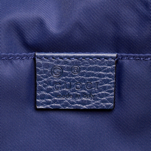 グッチ GGナイロン リュック・デイパック 510343 ブルー ナイロン レザー レディース GUCCI 【中古】