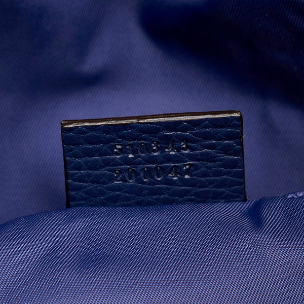 グッチ GGナイロン リュック・デイパック 510343 ブルー ナイロン レザー レディース GUCCI 【中古】