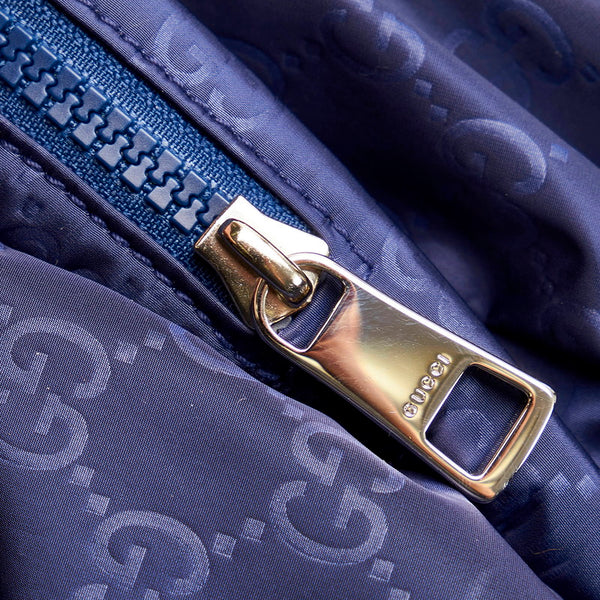 グッチ GGナイロン リュック・デイパック 510343 ブルー ナイロン レザー レディース GUCCI 【中古】