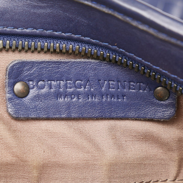 ボッテガヴェネタ イントレチャート ビジネスバッグ ブリーフケース ショルダー 2WAY 248395 ネイビー レザー メンズ BOTTEGAVENETA 【中古】