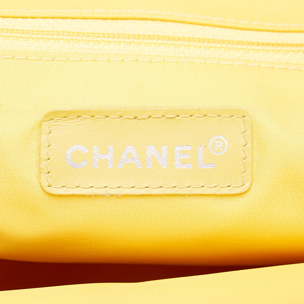 シャネル ニュートラベルライン MM トートバッグ ハンドバッグ イエロー ナイロン レザー レディース CHANEL 【中古】