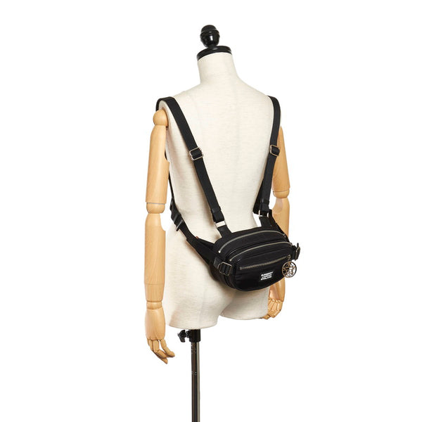 バーバリー ボディ ウエスト チェストバッグ ブラック ナイロン メンズ BURBERRY 【中古】