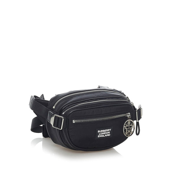 バーバリー ボディ ウエスト チェストバッグ ブラック ナイロン メンズ BURBERRY 【中古】