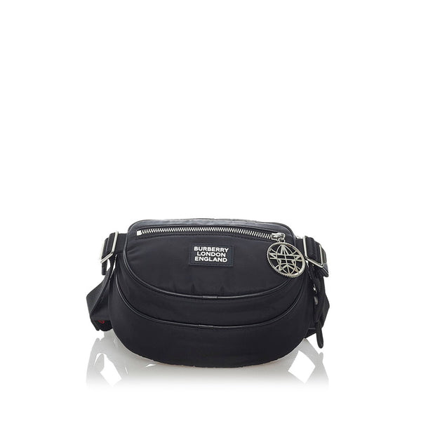バーバリー ボディ ウエスト チェストバッグ ブラック ナイロン メンズ BURBERRY 【中古】