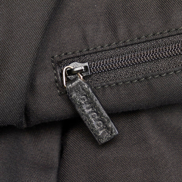 グッチ GGキャンバス アビー ハンドバッグ 130739 ブラック キャンバス レザー レディース GUCCI 【中古】