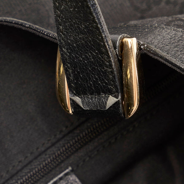 グッチ GGキャンバス アビー ハンドバッグ 130739 ブラック キャンバス レザー レディース GUCCI 【中古】