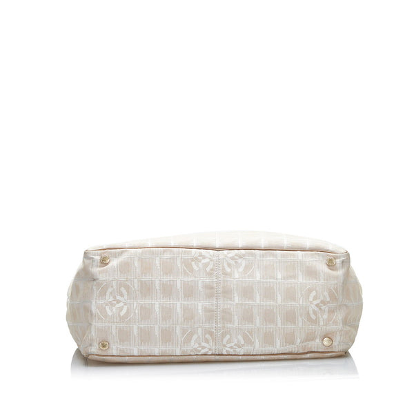 シャネル ニュートラベルライン ハンドバッグ トートバッグ ベージュ ナイロン レザー レディース CHANEL 【中古】
