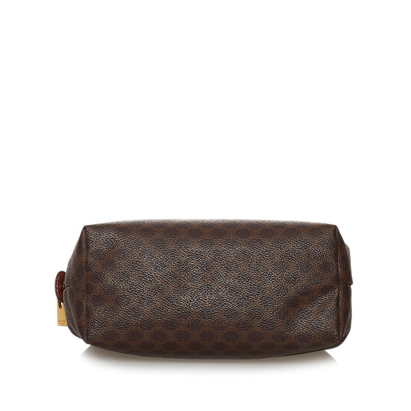 セリーヌ マカダム ポーチ ブラウン PVC レザー レディース CELINE 【中古】