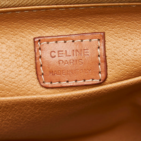 セリーヌ マカダム ポーチ ブラウン PVC レザー レディース CELINE 【中古】