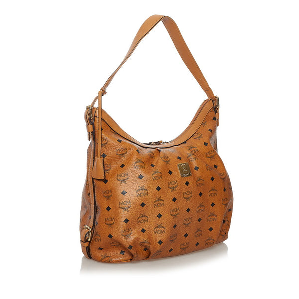 エム シー エム ヴィセトス ショルダーバッグ ブラウン PVC レザー レディース MCM 【中古】