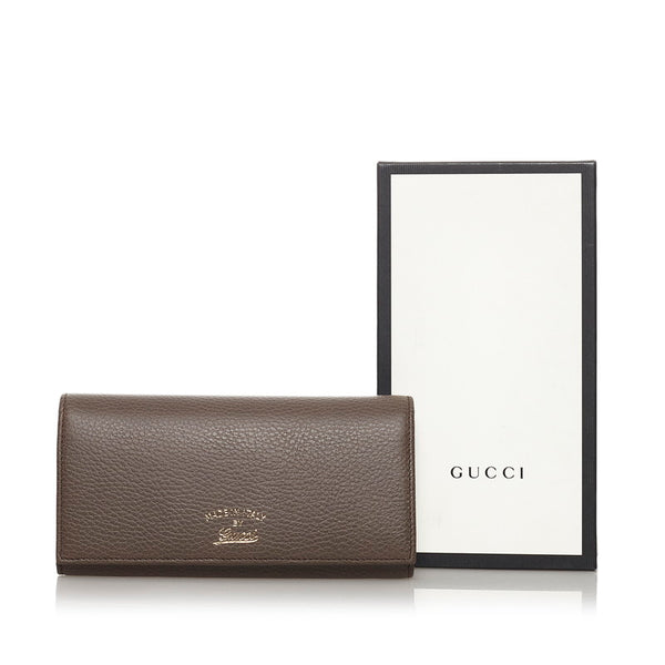 グッチ スウィング 二つ折り財布 長財布 354498 ベージュ ピンク レザー レディース GUCCI 【中古】