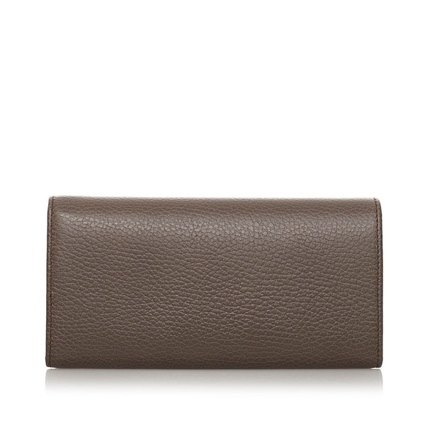 グッチ スウィング 二つ折り財布 長財布 354498 ベージュ ピンク レザー レディース GUCCI 【中古】