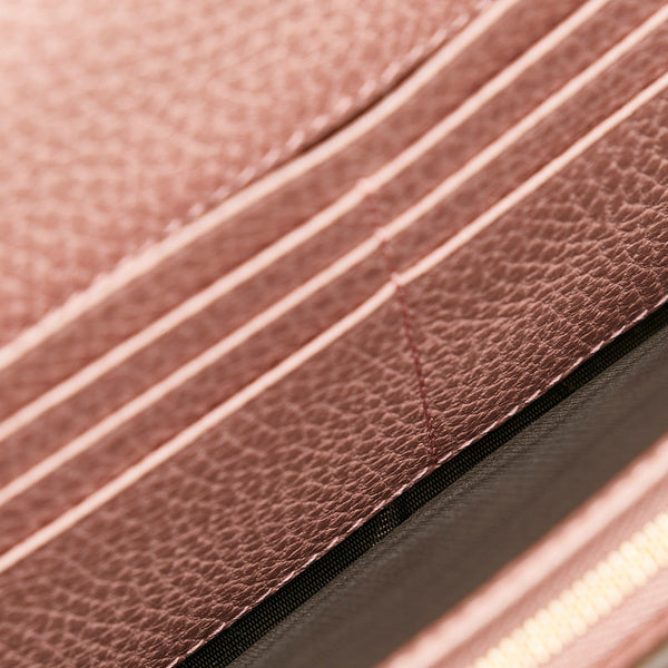 グッチ スウィング 二つ折り財布 長財布 354498 ベージュ ピンク レザー レディース GUCCI 【中古】