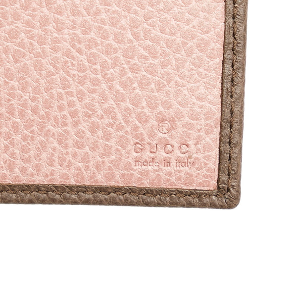 グッチ スウィング 二つ折り財布 長財布 354498 ベージュ ピンク レザー レディース GUCCI 【中古】