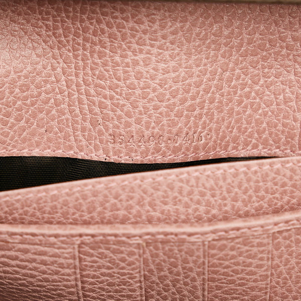 グッチ スウィング 二つ折り財布 長財布 354498 ベージュ ピンク レザー レディース GUCCI 【中古】