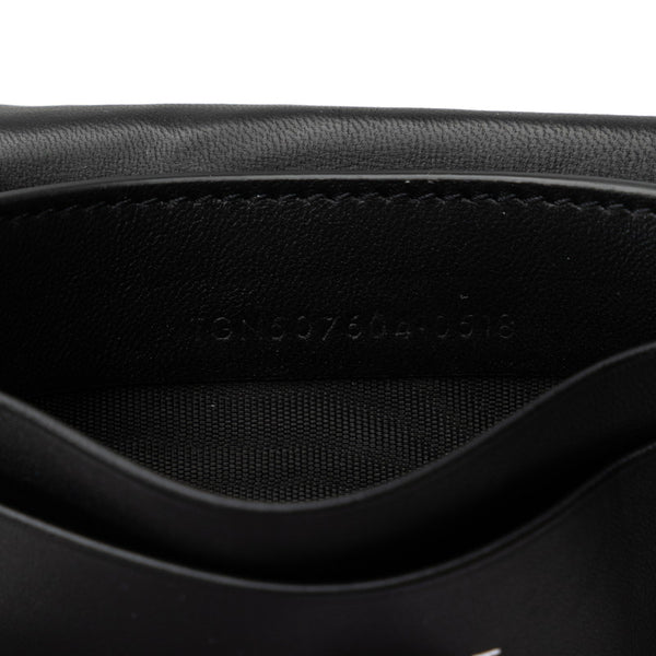 サンローラン クロコ型押し サック ド ジュール カードケース 名刺入れ 507604 ブラック レザー メンズ SAINT LAURENT 【中古】