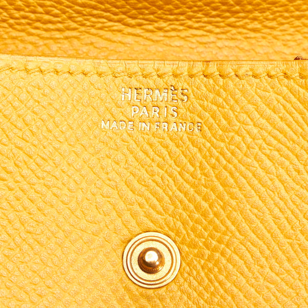 エルメス ルヴァンキャトル コインケース ジョーヌドール シェーブル レディース HERMES 【中古】