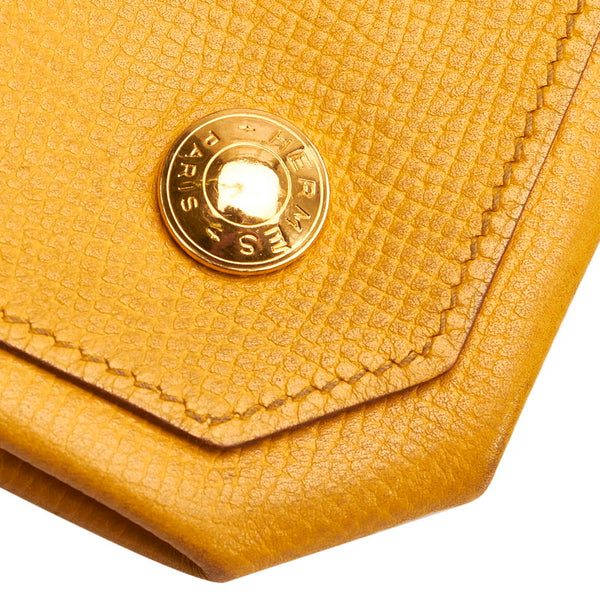 エルメス ルヴァンキャトル コインケース ジョーヌドール シェーブル レディース HERMES 【中古】