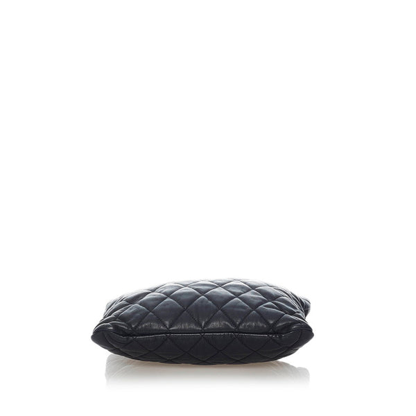 シャネル マトラッセ チェーン ショルダーバッグ ブラック レザー レディース CHANEL 【中古】