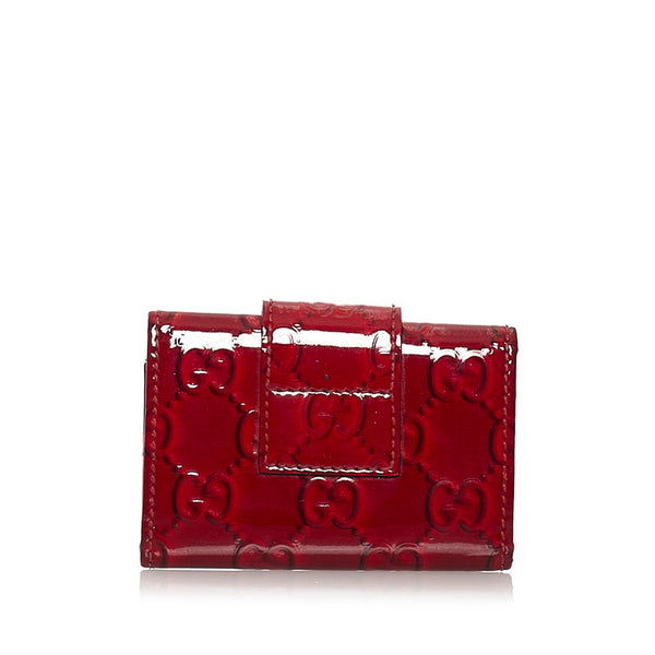 グッチ グッチシマ ラブリーハート キーケース 203551 レッド エナメル レザー レディース GUCCI 【中古】