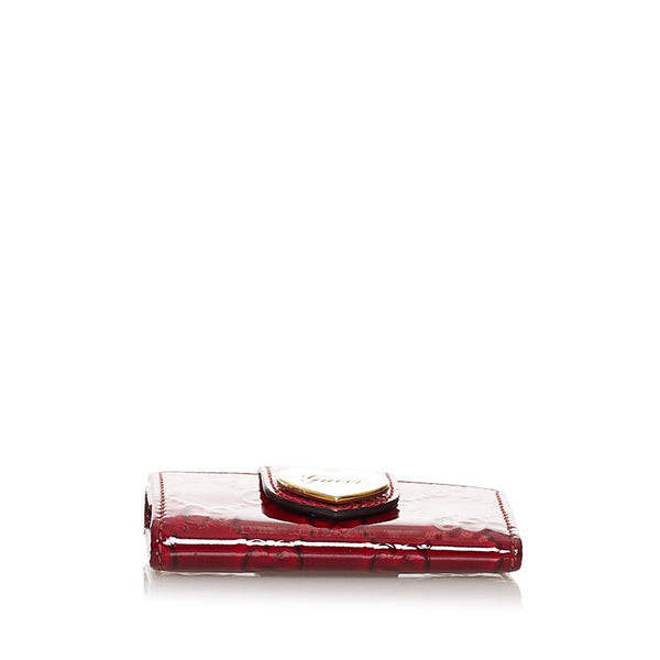 グッチ グッチシマ ラブリーハート キーケース 203551 レッド エナメル レザー レディース GUCCI 【中古】