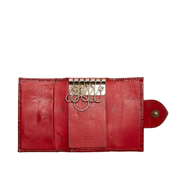 グッチ グッチシマ ラブリーハート キーケース 203551 レッド エナメル レザー レディース GUCCI 【中古】