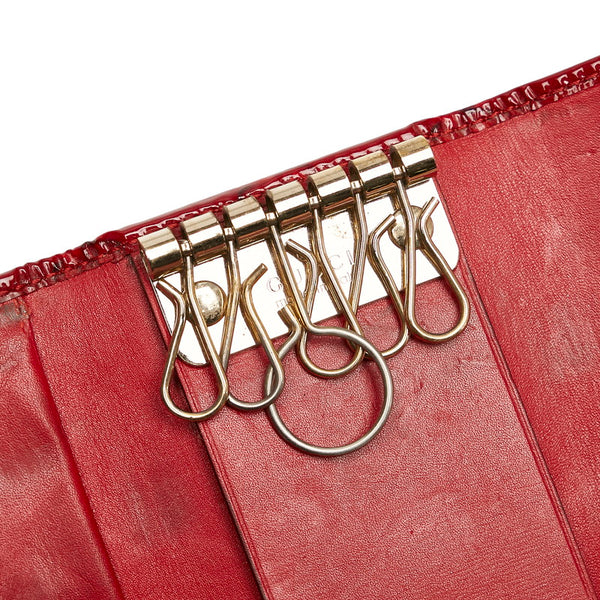 グッチ グッチシマ ラブリーハート キーケース 203551 レッド エナメル レザー レディース GUCCI 【中古】