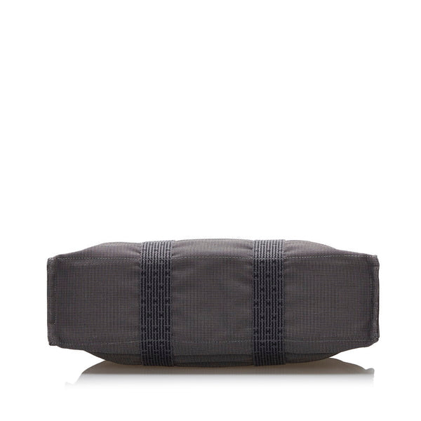 エルメス エールラインMM トートバッグ ハンドバッグ グレー キャンバス メンズ HERMES 【中古】