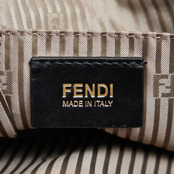 フェンディ カメレオン ハンドバッグ ショルダーバッグ 2WAY 8BL110 グレー ホワイト レザー レディース FENDI 【中古】