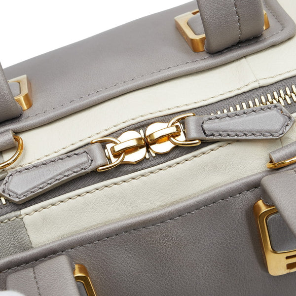 フェンディ カメレオン ハンドバッグ ショルダーバッグ 2WAY 8BL110 グレー ホワイト レザー レディース FENDI 【中古】