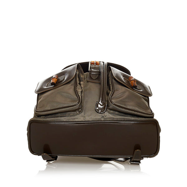 グッチ バンブー リュック・デイパック 003 0016 カーキ エナメル ナイロン レディース GUCCI 【中古】