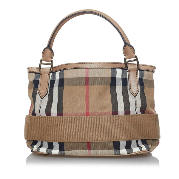 バーバリー ノバチェック ハンドバッグ ショルダーバッグ 2WAY ベージュ キャンバス レザー レディース BURBERRY 【中古】