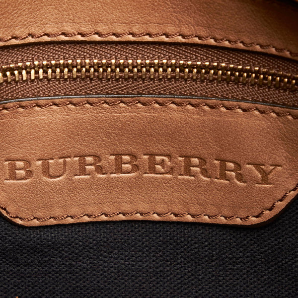 バーバリー ノバチェック ハンドバッグ ショルダーバッグ 2WAY ベージュ キャンバス レザー レディース BURBERRY 【中古】