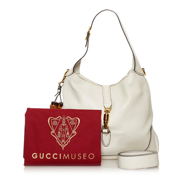 グッチ ニュージャッキー ショルダーバッグ 281178 ホワイト レザー レディース GUCCI 【中古】