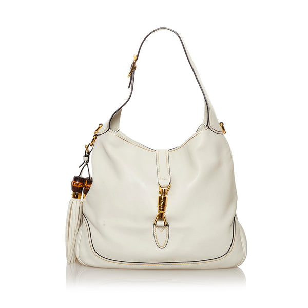 グッチ ニュージャッキー ショルダーバッグ 281178 ホワイト レザー レディース GUCCI 【中古】