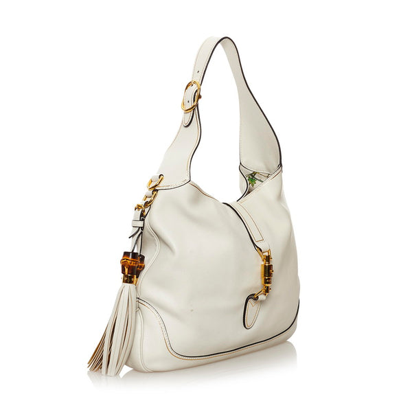 グッチ ニュージャッキー ショルダーバッグ 281178 ホワイト レザー レディース GUCCI 【中古】