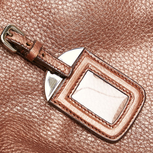 プラダ ワンショルダーバッグ ブラウン レザー レディース PRADA 【中古】