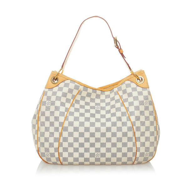 ルイ ヴィトン ダミエ ガリエラPM ワンショルダーバッグ N55215 アズール ホワイト PVC レザー レディース LOUIS VUITTON 【中古】