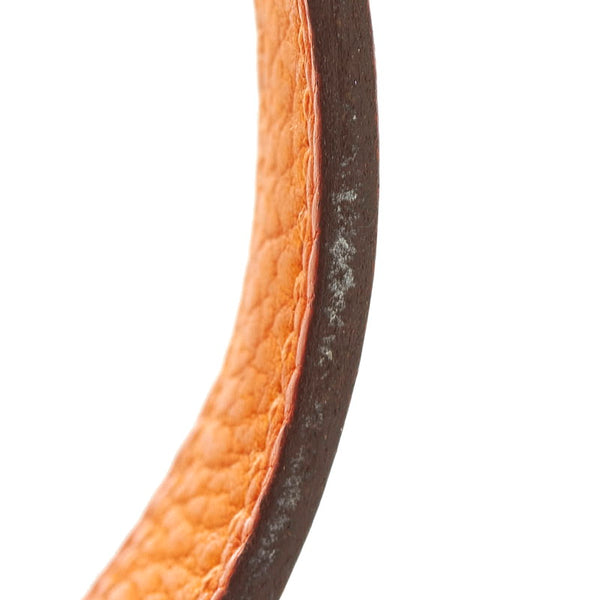 エルメス セリエ ルーピング ブレスレット バングル 替えバンド付 ブラック オレンジ シルバー レザー レディース HERMES 【中古】
