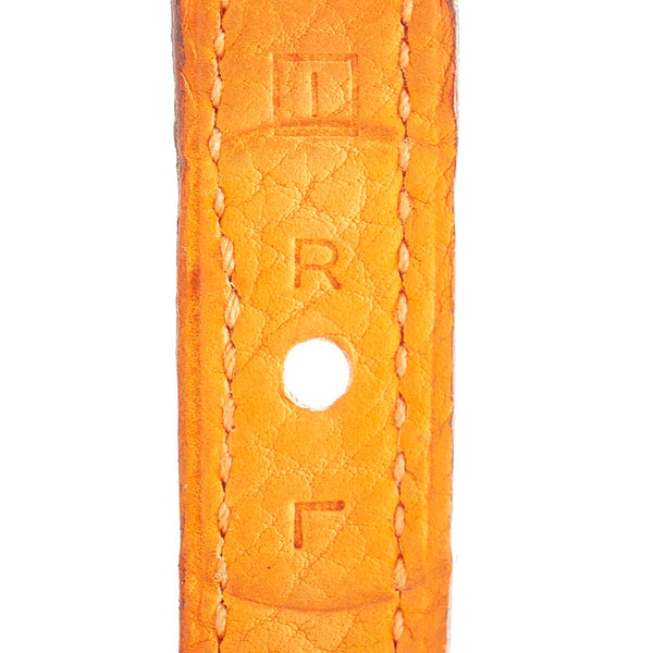 エルメス セリエ ルーピング ブレスレット バングル 替えバンド付 ブラック オレンジ シルバー レザー レディース HERMES 【中古】