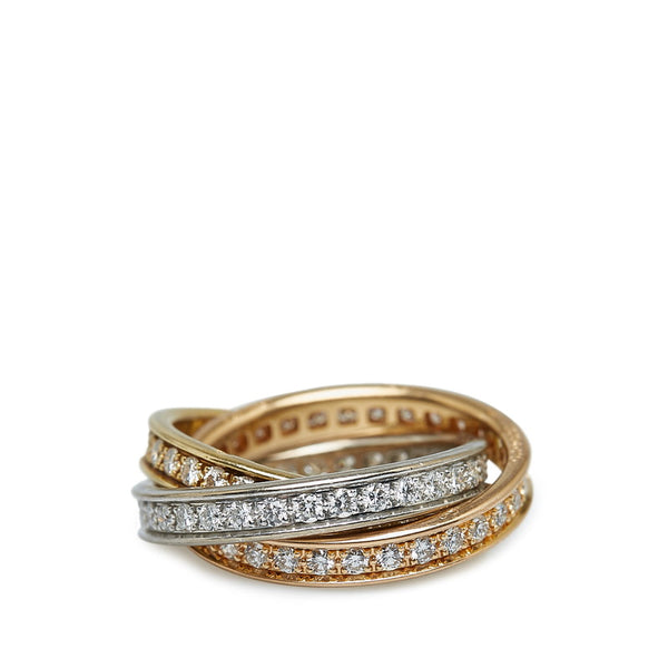 カルティエ トリニティ フルエタニティ リング 指輪 ゴールド ピンクゴールド ホワイトゴールド レディース CARTIER 【中古】