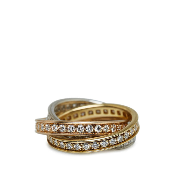 カルティエ トリニティ フルエタニティ リング 指輪 ゴールド ピンクゴールド ホワイトゴールド レディース CARTIER 【中古】